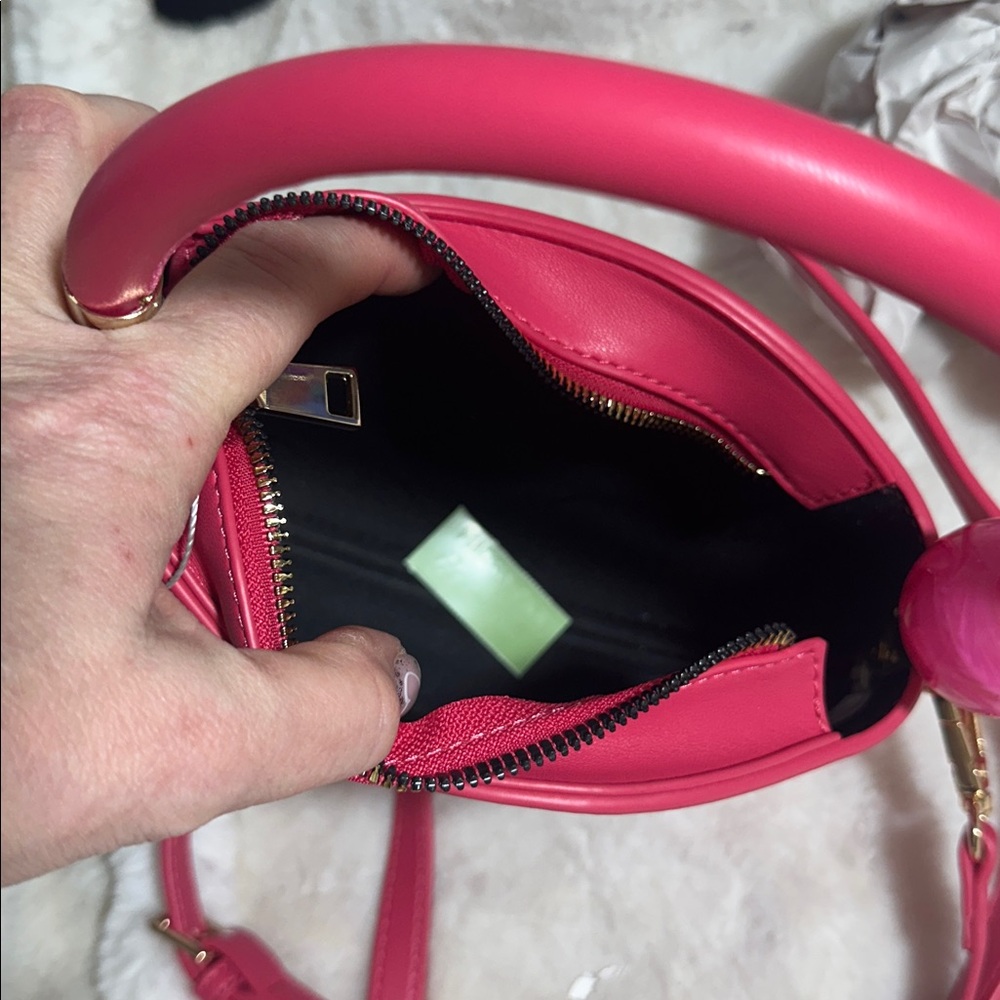 Anthropologie Melie Bianco raspberry crossbody leather bag - Picture 5 of 5